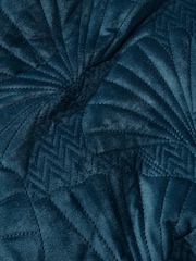Blue Teal Velvet Ginkgo Duvet Cover and Pillowcase Set - Image 3 of 4