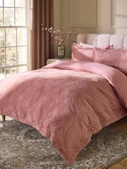 Pink Velvet Ginkgo Duvet Cover and Pillowcase Set - Image 1 of 5