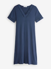 Cyberjammies Blue Nora Rose Lace Detail Jersey Short Sleeve Short Nightdress - Image 2 of 2