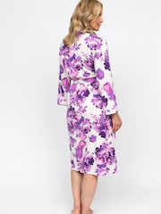 Cyberjammies Cream Nora Rose Printed Jersey Long Dressing Gown - Image 2 of 4