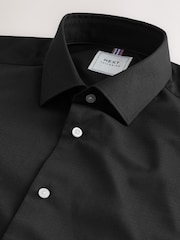 Black Regular Fit Easy Care Textured Single Cuff Smart Shirt - Image 7 of 8