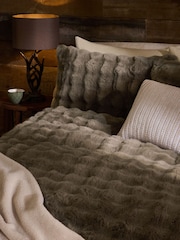 Brown Aspen Faux Fur Duvet Cover and Pillowcases Set - Image 2 of 4