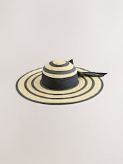 Rockett St George Black Stripe Floppy Beach Hat - Image 2 of 4