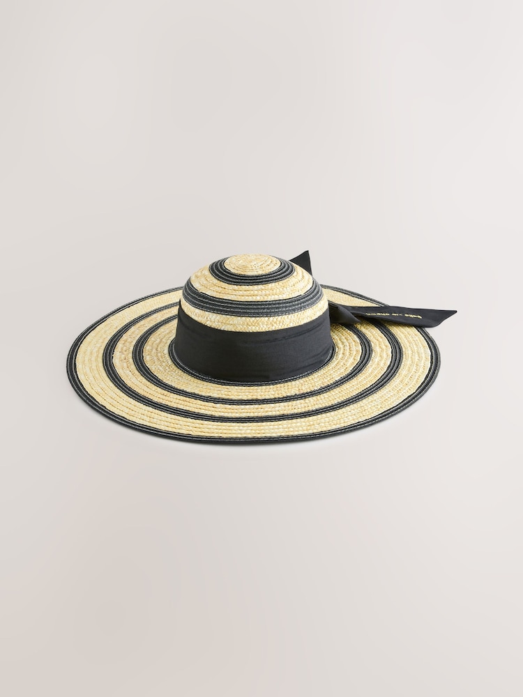 Rockett St George Black Stripe Floppy Beach Hat - Image 2 of 4