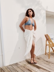 Ecru with Embroidered Trim Maxi Sarong - Image 1 of 6
