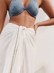 Ecru with Embroidered Trim Maxi Sarong - Image 5 of 6