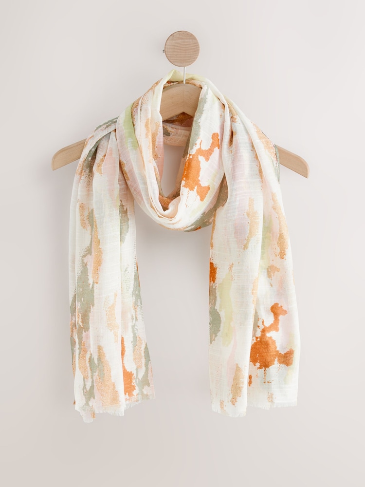 Pastel Print with Gold Foil Lightweight Scarf - Image 1 of 8