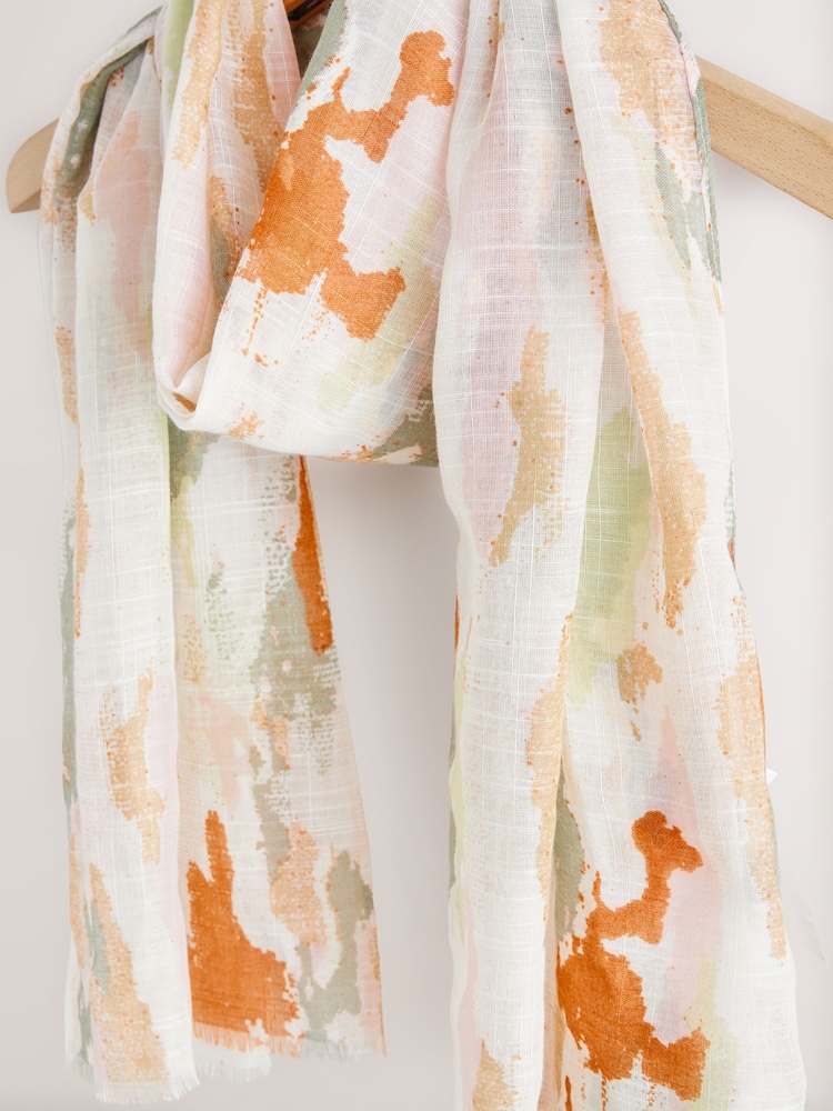 Pastel Print with Gold Foil Lightweight Scarf - Image 2 of 8