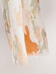 Pastel Print with Gold Foil Lightweight Scarf - Image 4 of 8