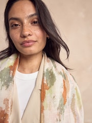 Pastel Print with Gold Foil Lightweight Scarf - Image 6 of 8
