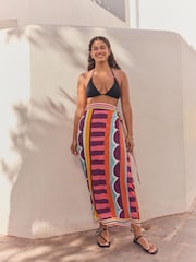 Multi Bright Stripe Maxi Length Sarong - Image 4 of 7