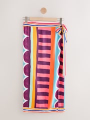 Multi Bright Stripe Maxi Length Sarong - Image 5 of 7