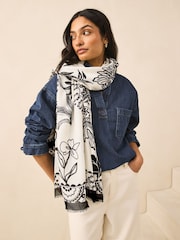 Black/White Lightweight Scarf - Image 1 of 6