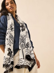 Black/White Lightweight Scarf - Image 2 of 6