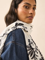 Black/White Lightweight Scarf - Image 3 of 6