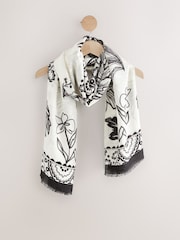 Black/White Lightweight Scarf - Image 4 of 6