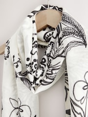 Black/White Lightweight Scarf - Image 5 of 6