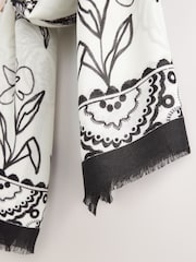 Black/White Lightweight Scarf - Image 6 of 6