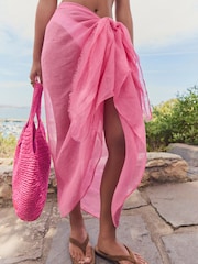 Pink Linen Scarf - Image 1 of 8