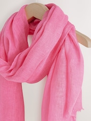 Pink Linen Scarf - Image 7 of 8