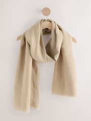 Stone Linen Lightweight 100% Linen Scarf - Image 7 of 10