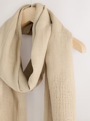 Stone Linen Lightweight 100% Linen Scarf - Image 8 of 10