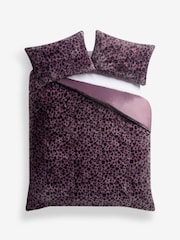 Purple Leopard Print Faux Fur Duvet Cover and Pillowcase Set - Image 6 of 6