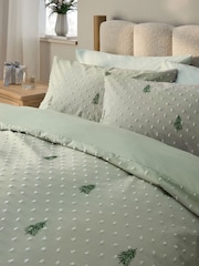 Green Christmas Tree Duvet Cover and Pillowcase Set - Image 2 of 4