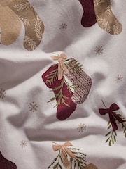 Natural Christmas Brushed Reversible Duvet Cover and Pillowcase Set - Image 3 of 5