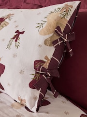 Natural Christmas Brushed Reversible Duvet Cover and Pillowcase Set - Image 4 of 5