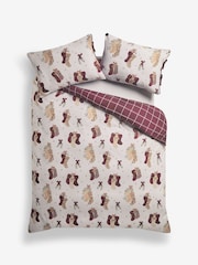 Natural Christmas Brushed Reversible Duvet Cover and Pillowcase Set - Image 5 of 5