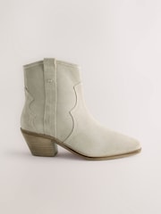 Neutral Grey Standard/Wide Fit Forever Comfort® Leather Ankle Cowboy Boots - Image 2 of 5