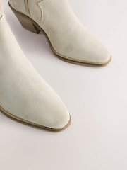 Neutral Grey Standard/Wide Fit Forever Comfort® Leather Ankle Cowboy Boots - Image 3 of 5