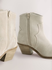 Neutral Grey Standard/Wide Fit Forever Comfort® Leather Ankle Cowboy Boots - Image 5 of 5
