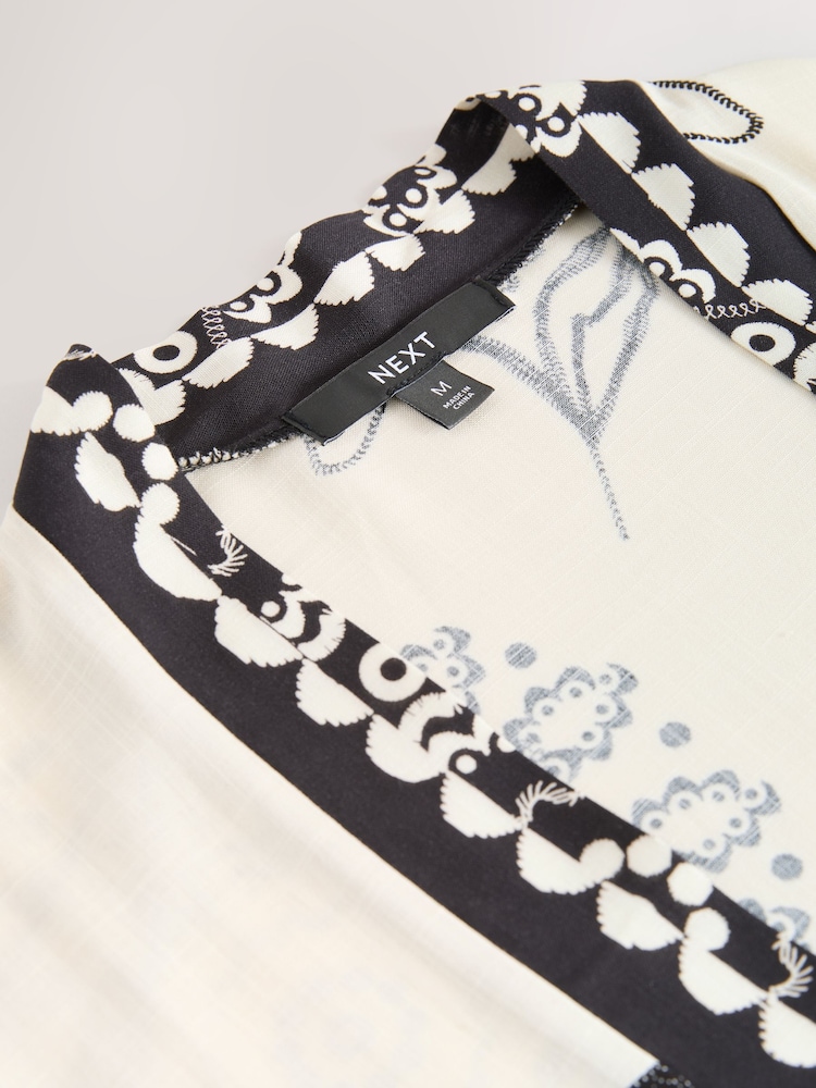 Black/White Short Kimono Cover-Up - Image 10 of 10