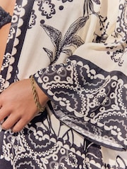 Black/White Short Kimono Cover-Up - Image 7 of 10