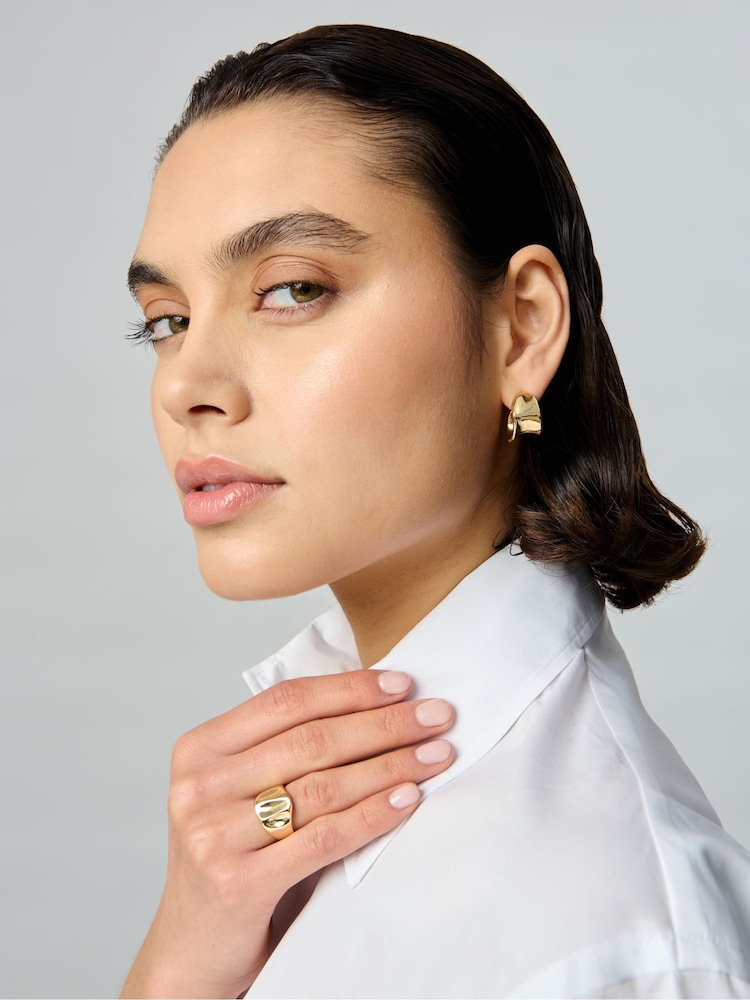 Aela 18k Gold Plated Molten Ring - Image 2 of 3