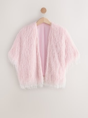 Pink Cropped Feather Look Cover-Up - Image 7 of 9