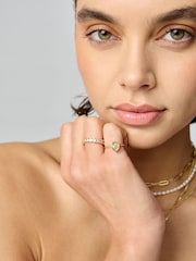 Aela 18k Gold Plated Stone Ring Set - Image 1 of 3