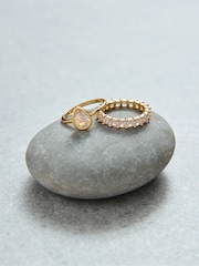 Aela 18k Gold Plated Stone Ring Set - Image 3 of 3