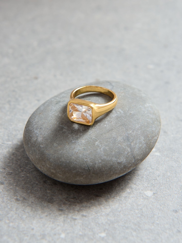 Aela 18k Gold Plated Stone Ring - Image 2 of 2