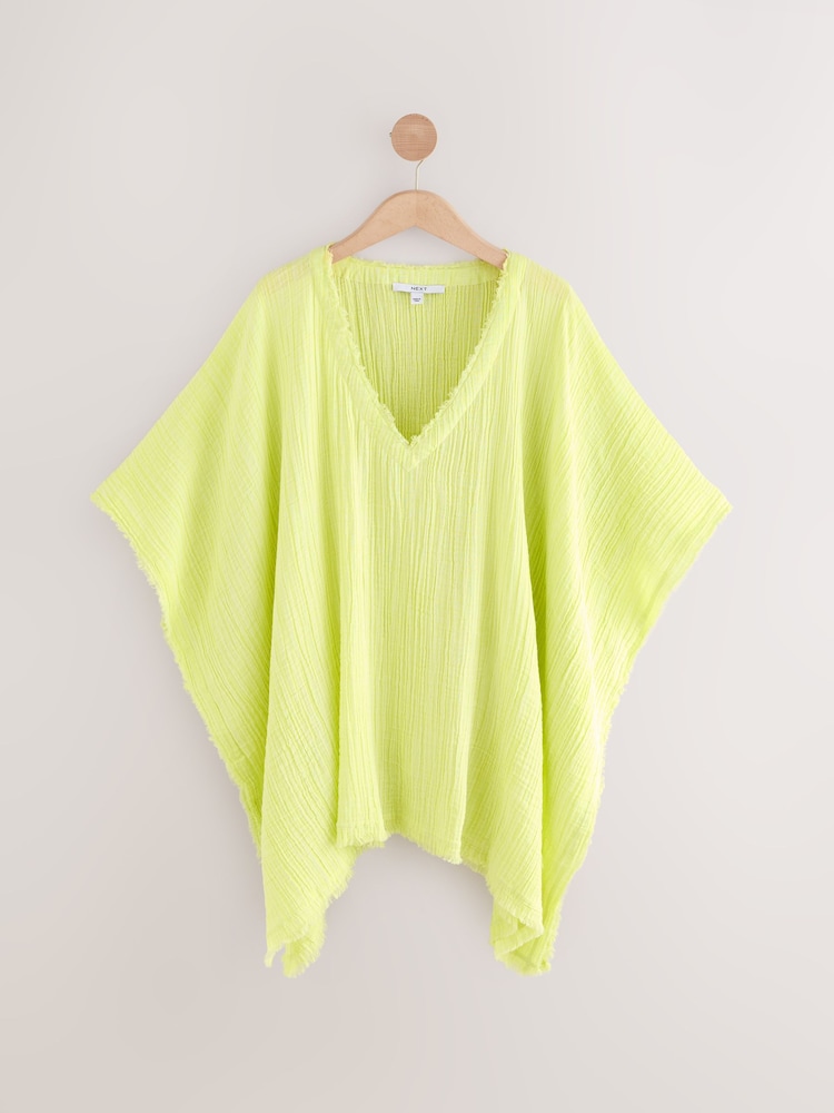 Lime Green Double Cloth 100% Cotton Cover-Up - Image 4 of 6
