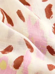 Blurred Animal Print Longline Tie Waist Kimono Cover-Up - Image 6 of 7