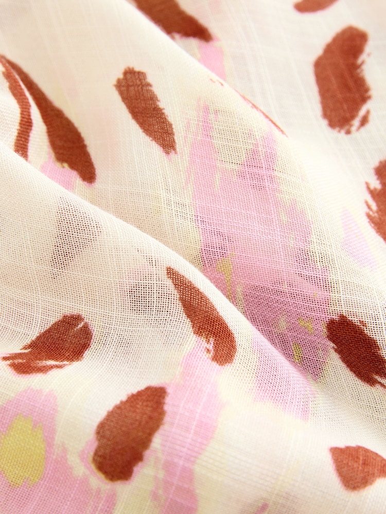 Blurred Animal Print Longline Tie Waist Kimono Cover-Up - Image 6 of 7