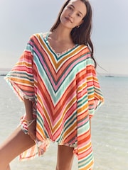 Bright Stripe Double Cloth 100% Cotton Cover-Up - Image 1 of 8
