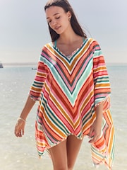 Bright Stripe Double Cloth 100% Cotton Cover-Up - Image 4 of 8