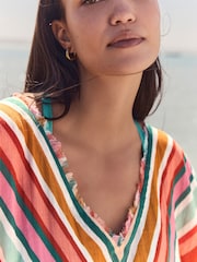 Bright Stripe Double Cloth 100% Cotton Cover-Up - Image 5 of 8