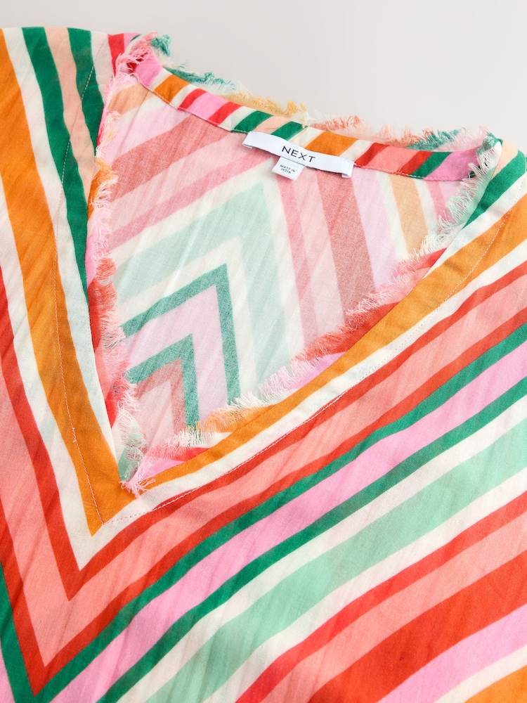 Bright Stripe Double Cloth 100% Cotton Cover-Up - Image 8 of 8