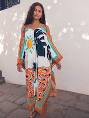 Tropical Leopard Print Cold Shoulder Cover-Up - Image 4 of 9