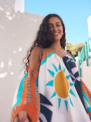 Tropical Leopard Print Cold Shoulder Cover-Up - Image 6 of 9